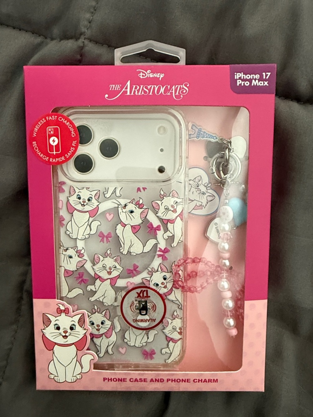 Disney The Aristocats Pink/White Phone Case and Charm Set - Picture 4 of 4